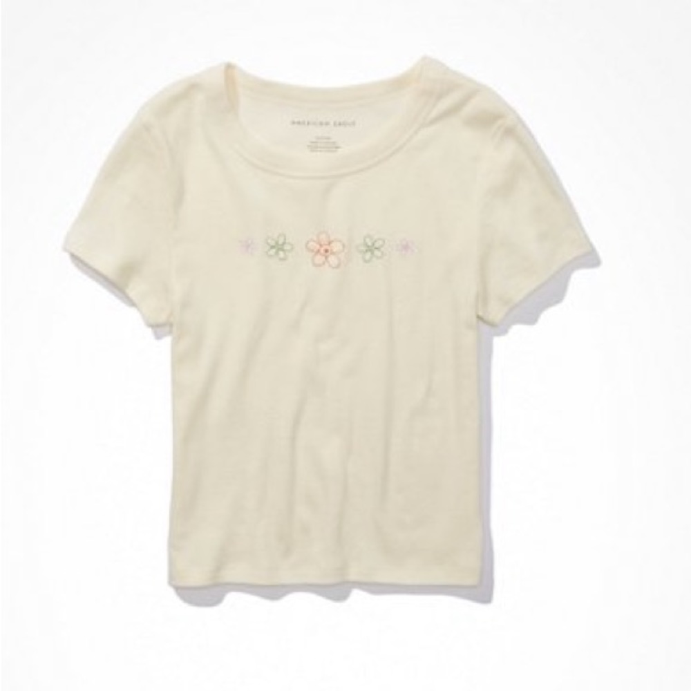 AE Cropped Embroidered Tee